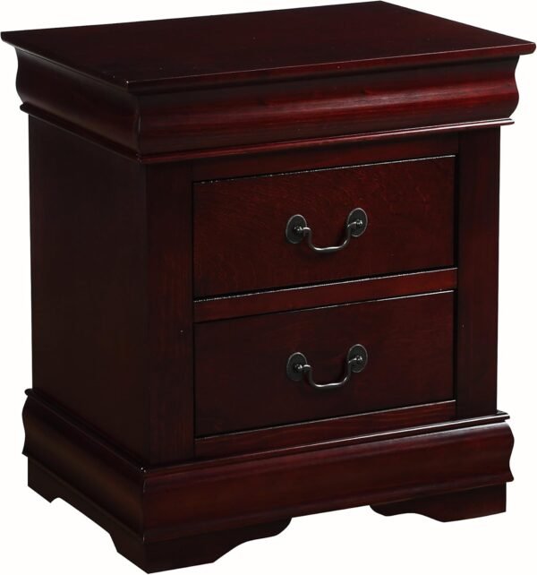 Harper & Bright Designs Nightstand with 2 Drawers, Small Dresser, Bedside Furniture, Night Stand, End Table with Storage for Bedroom, Living Room, College Dorm (Cherry) - Image 8