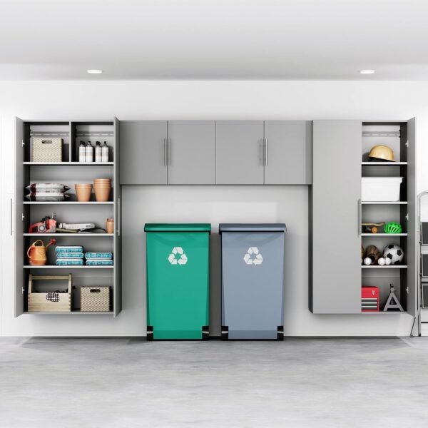 Prepac HangUps Large Storage Cabinet - Immaculate Light Gray 36" Cabinet with Storage Shelves and Doors; Ideal for Bin and General Storage Solutions - Image 14