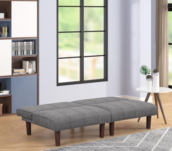 Small Futon Couch, Mini Sofa Couch, Recliner Small Futon, Armless Comfy Living Room Chairs with Adjustable Backrest, Futon Chair for Small Space, Office, Reception, Dark Grey, 1 Pack, 305DR1 - Image 6