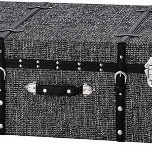 DormCo Texture® Brand Trunk – Black Threaded White