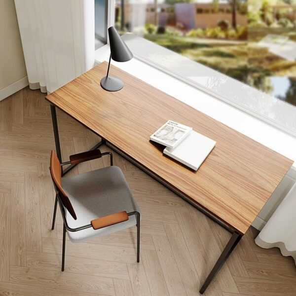 Folding Desk 40 Inch - Small Foldable Desk for Small Space Minimalist, Space Saving Collapsible Compact Desk Portable Table for Craft, Writing, Study and Work (No Assembly Required) - Image 5