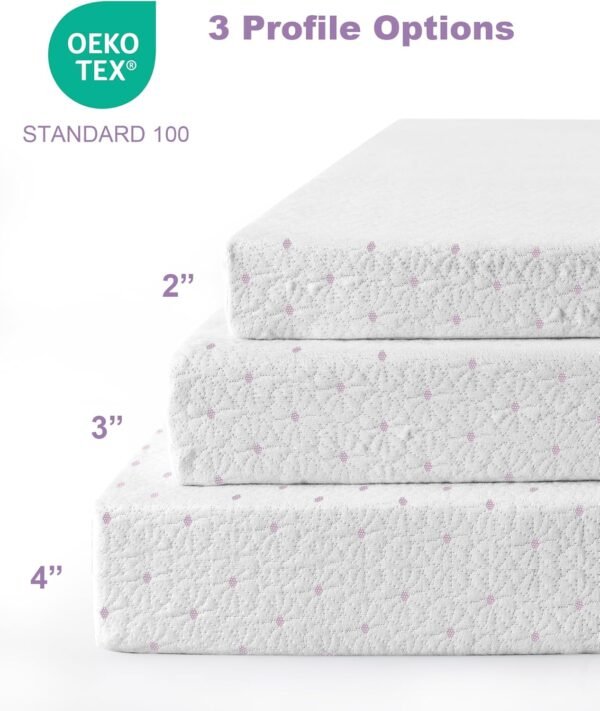 Ferlizer 2" [Full XL] Mattress Topper, Memory Foam Mattress Topper Full Extra Long for College Dorm with Ultra Soft Cover & Corner Straps, Lavender Infused CertiPUR-US Certified - Image 5