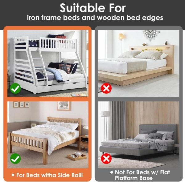 Foldable Bedside Shelf for Dorm Bed,Folding Bed Table,Bunk Bed Tray for Top Bunk,Bed Side Table for College Dorm - Image 5