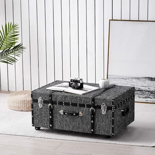 DormCo Texture® Brand Trunk - Black Threaded White - Image 4