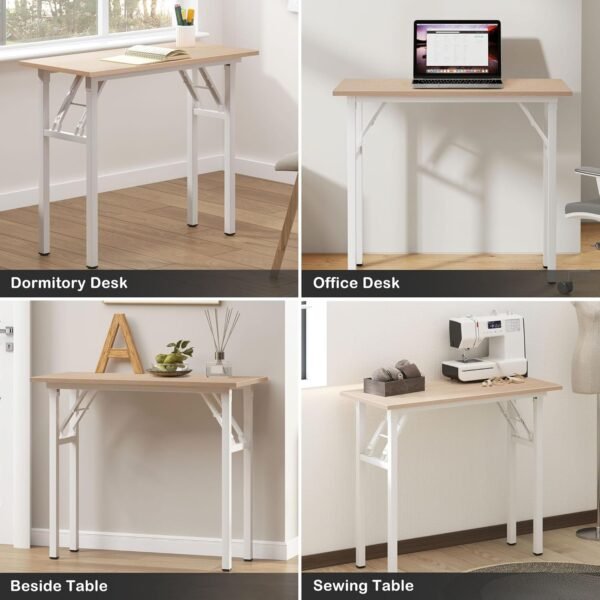 Need Small Desk 31 1/2" No Assembly Foldable Writing Table,Sturdy and Heavy Duty Folding Computer Desks for Small Space/Home Office/Dormitory AC5AW(80 * 40) - Image 6