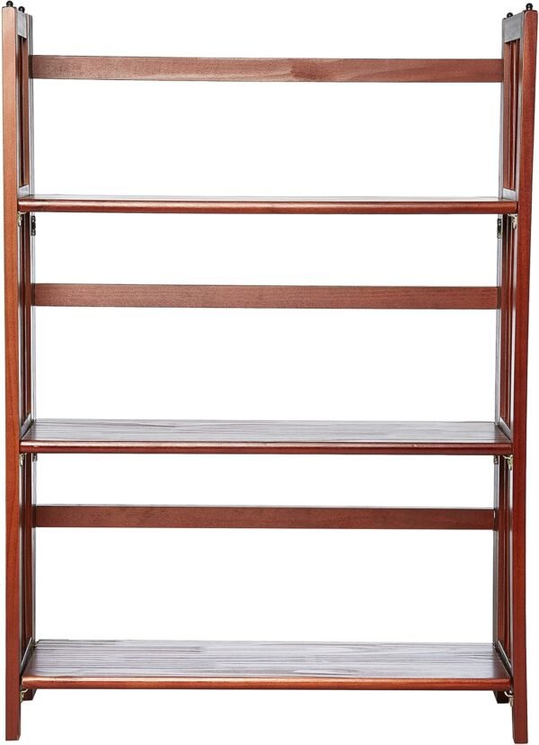 Casual Home 3-Shelf Folding Stackable Bookcase (27.5" Wide)-Mahagony - Image 5