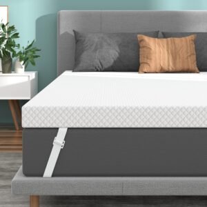 3 Inch Firm Mattress Topper Queen, Gel Infused Ventilated Bed Topper for Back Pain Relief – Firm Foam Mattress Topper, CertiPUR-US Certified