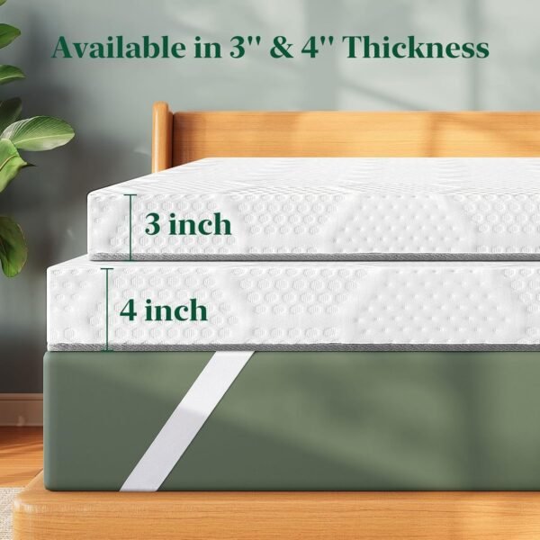 Twin XL Mattress Topper 4 Inch, Gel Memory Foam Mattress Topper Twin XL Size for College Dorm Bed, High Density Firm Foam Topper for Extra Long XL Single Bed, with Removable Cover - Image 8