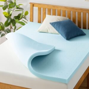 Best Price Mattress 2-inch Ventilated Gel Memory Foam Topper – Twin, Blue