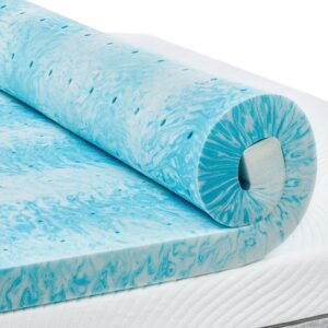 PERLECARE 4 Inch Twin XL Memory Foam Mattress Topper, Cooling Gel Infused Mattress Pad, Ventilated Bed Topper for Pressure Relief Back Pain, CertiPUR-US Certified