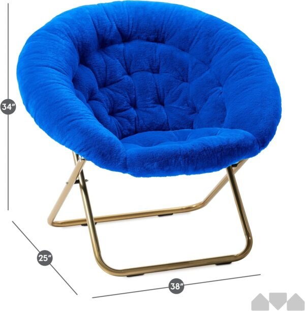 Milliard Cozy Chair/Faux Fur Saucer Chair for Bedroom/X-Large (Royal Blue) - Image 3