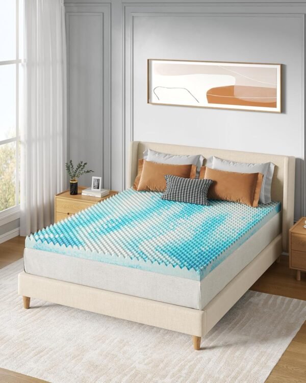 PERLECARE 3-Inch Twin Egg Crate Memory Foam Mattress Topper for Pressure Relief, Cooling Mattress Topper Twin, Gel Infused & Ventilated Design, CertiPUR-US Certified Twin Bed Topper, Blue, PCMT02BU-T3 - Image 7