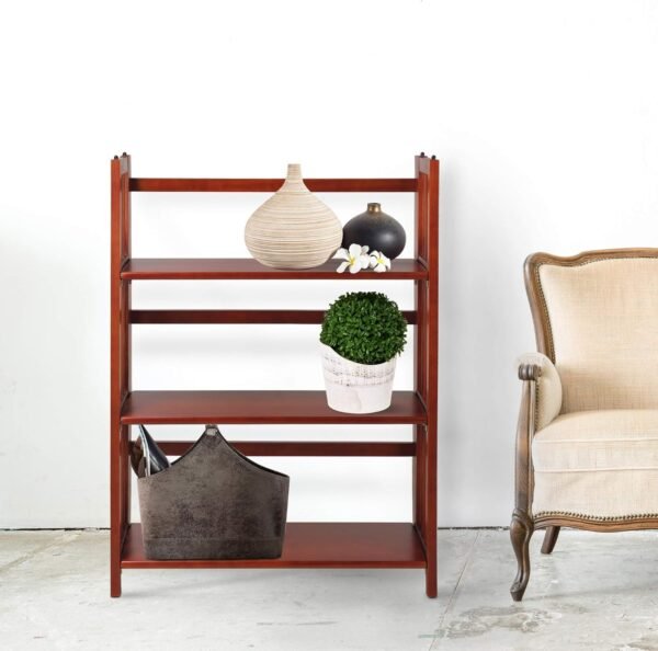 Casual Home 3-Shelf Folding Stackable Bookcase (27.5" Wide)-Mahagony - Image 2