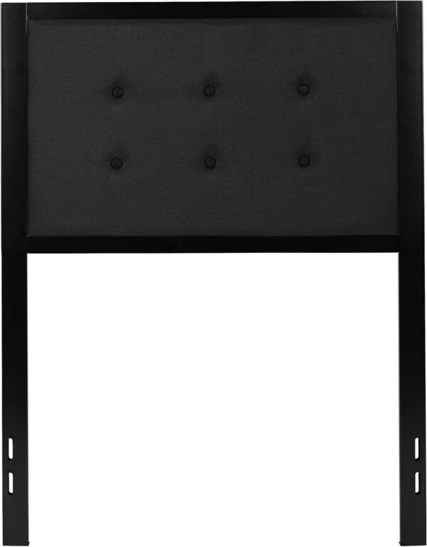 Merrick Lane Camden Headboard - Twin Size Contemporary Black Tufted Fabric Headboard - Adjustable Rail Slots - Image 8