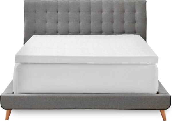 Essentials 3 Inch Memory Foam Mattress Topper, Gel Infused Mattress Topper, Cooling Circular-Knit Cover Included, CertiPUR-US Certified Foam, White - Image 7