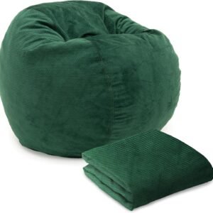 CordaRoy’s Chenille Bean Bag Cover (Bean Bag Sold Separately) – Cover for Convertible Bean Bag Chair & Bed – Machine-Washable Chenille Fabric – for Basement, Living Room, Dorm – Full – Rainforest
