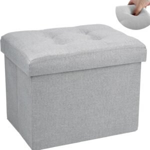 Storage Ottoman Foot Rest Stool, Storage Bench, Storage Ottoman Bench with Storage Bins, Foldable Ottoman for Student Dormitory, Living Room, Bedroom and Entryway Item Storage16 X 12 X 12