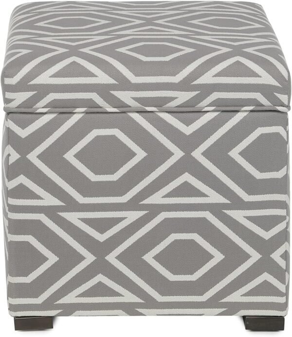 MJL Furniture Designs Tami Square Storage Ottoman, Fabric Upholstered Cube for Living Room, Bedroom or Dorm, Extra Seating Perfect for Small Spaces, 20 Inch, Metal - Image 4