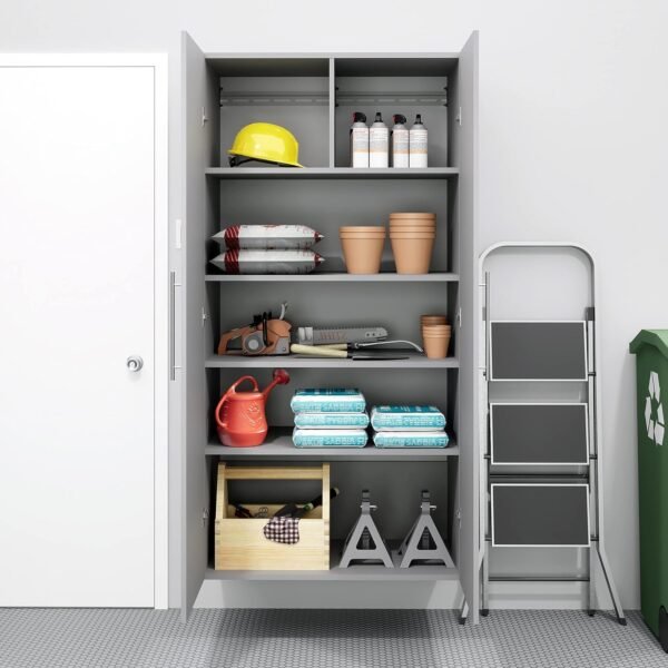 Prepac HangUps Large Storage Cabinet - Immaculate Light Gray 36" Cabinet with Storage Shelves and Doors; Ideal for Bin and General Storage Solutions - Image 2