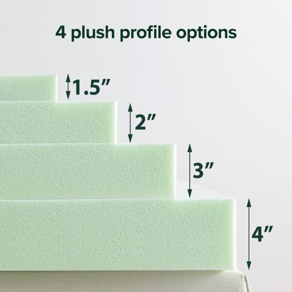 ZINUS 2 Inch Green Tea Memory Foam Mattress Topper, Smaller, More Convenient WonderBox Packaging, Pressure-Relieving Layers, CertiPUR-US Certified, Full - Image 7