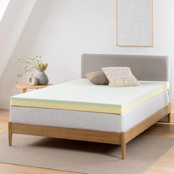 ZINUS 3 Inch Green Tea Memory Foam Mattress Topper, Pressure-Relieving Layers, CertiPUR-US Certified, Twin - Image 5