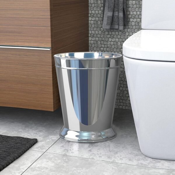 nu steel Timeless Polished Stainless Steel Wastebasket, 9-Quart - Image 4