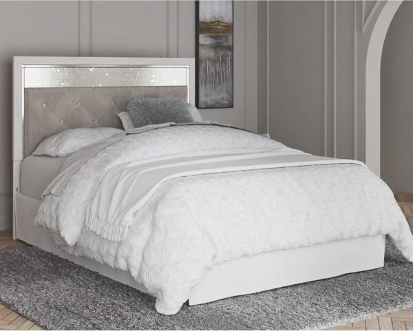 Signature Design by Ashley Altyra Glam Tufted Upholstered Headboard ONLY, Twin, White - Image 2