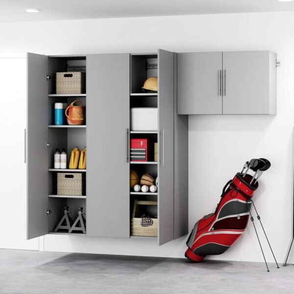 Prepac HangUps Large Storage Cabinet - Immaculate Light Gray 36" Cabinet with Storage Shelves and Doors; Ideal for Bin and General Storage Solutions - Image 9