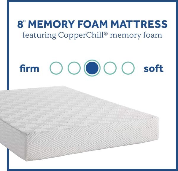 Sealy - Memory Foam Bed in a Box - 8 Inch, Medium Feel, Full Size, CopperChill Technology, CertiPur-US Certified White - Image 3