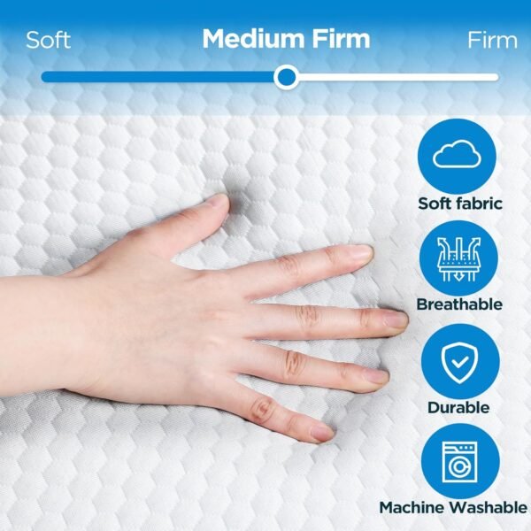 Folding Mattress, 6 inch Cot Tri-fold Memory Foam Mattress Topper with Washable Cover,Cooling Mattress Pad for College Dorm Single Bed,Foldable Floor Mattress Guest Bed for Camping 75"x31"x6" - Image 4