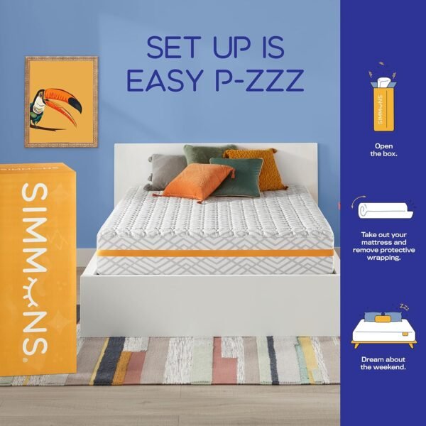 Simmons Amazon Exclusive - Premium Hybrid Memory Foam Mattress - 10 Inch, Twin XL Size, Individually Wrapped Coils, Cooling Foam, Quilted Cover, CertiPur-US Certified, 100-Night Trial - Image 4