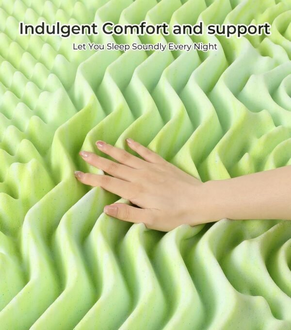 3 Inch Memory Foam Mattress Topper, 7-Zone Queen Mattress Topper for Back Pain, Gel Cooling Mattress Topper, Slow-Rebound Egg Crate Foam Pad, Pressure Relieving Bed Topper Queen - Image 7