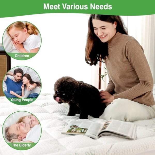 GOONIK Twin XL Mattress Pad Cover for College Dorm Room Essentials, Back to School Viscose Made from Bamboo Pillow Top Cooling Twin Extra Long Mattress Topper, 6-21 inches Deep Pocket, 39x80 inches - Image 4