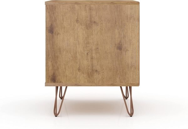 Manhattan Comfort Rockefeller Nightstands Set of 2 with Drawer and Cubby, Ideal for Bedroom and Living Room, Bedside Table with Mid Century Modern Design, Functional Storage Organizer, Pink - Image 7