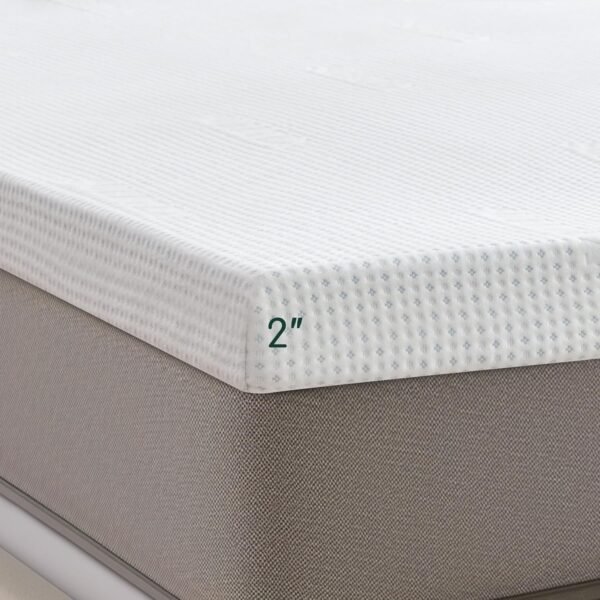 CHUN YI Memory Foam Mattress Topper Twin XL Size, 2 Inch High Density Cooling Gel-Infused Bed Topper for College Dorm, Ventilated Mattress Pad with Breathable Rayon from Bamboo Cover - Image 9
