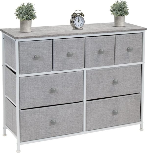 Sorbus Dresser with 8 Drawers - Chest Clothing Organizer Unit with Steel Frame Wood Top Knob Handle Easy Pull Fabric Bins - Large Storage Furniture for Bedroom, Hallway, Living Room, Nursery & Closet - Image 6