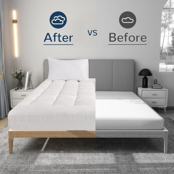 Dual Layer 3 Inch Memory Foam Mattress Topper Ultra Soft and Breathable Twin Mattress Topper,Mattress Topper with Pillow Cases(3975) - Image 6