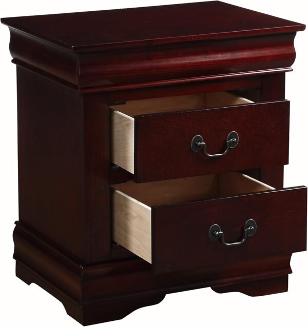 Harper & Bright Designs Nightstand with 2 Drawers, Small Dresser, Bedside Furniture, Night Stand, End Table with Storage for Bedroom, Living Room, College Dorm (Cherry) - Image 3