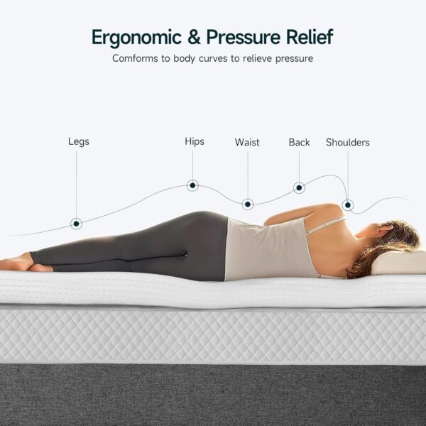 4 Inch Mattress Topper Twin, Cooling Gel Memory Foam Bed Topper with Cooling Cover, Bamboo Charcoal Infused, Soft & Pressure Relief & Non-Slip, Dorm/Guest, CertiPUR-US & Oeko-Tex Certified - Image 4