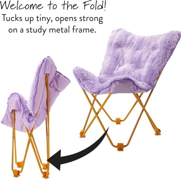 Urban Lifestyle Mongolian Butterfly Chair, Lavender - Image 4