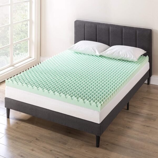 Best Price Mattress 4 Inch Egg Crate Memory Foam Mattress Topper with Calming Aloe Infusion, CertiPUR-US Certified, King - Image 9