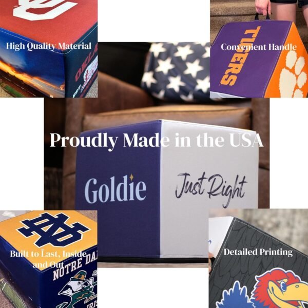 Goldie University of Notre Dame Fighting Irish Ottoman for College Fans - Image 4