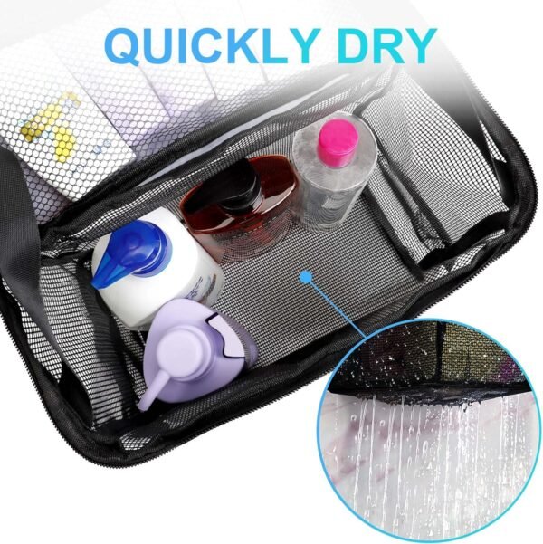 Dorm Room Essentials for College Students Girls Boys Guys, Large Capacity Mesh Shower Caddy Portable with Hanging Hook, Quick Dry Shower Bag for Camping, Beach Essentials, Birthday Gifts for Women Men - Image 3