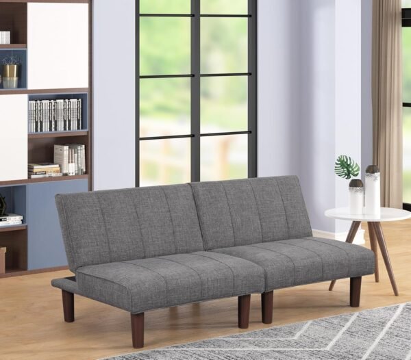 Small Futon Couch, Mini Sofa Couch, Recliner Small Futon, Armless Comfy Living Room Chairs with Adjustable Backrest, Futon Chair for Small Space, Office, Reception, Dark Grey, 1 Pack, 305DR1 - Image 5