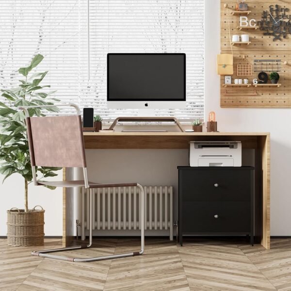 BOLUO Black Nightstand 2 Drawer Dresser for Bedroom,Small Night Stand End Table with Fabric Drawers Modern - Image 7