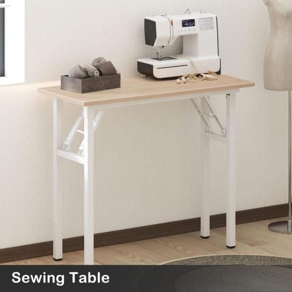 Need Small Desk 31 1/2" No Assembly Foldable Writing Table,Sturdy and Heavy Duty Folding Computer Desks for Small Space/Home Office/Dormitory AC5AW(80 * 40) - Image 4