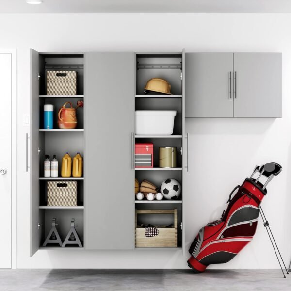 Prepac HangUps Large Storage Cabinet - Immaculate Light Gray 36" Cabinet with Storage Shelves and Doors; Ideal for Bin and General Storage Solutions - Image 10