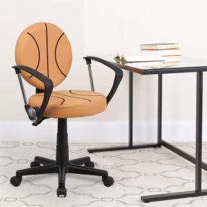 EMMA + OLIVER Basketball Swivel Task Office Chair with Arms