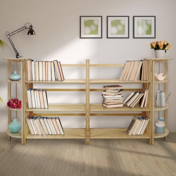 Casual Home 3-Shelf Folding Stackable Bookcase (27.5" Wide)-Walnut - Image 12