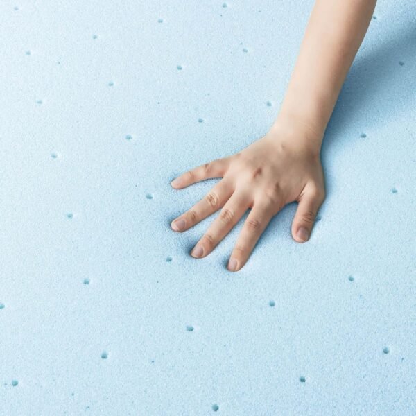 Best Price Mattress 2-inch Ventilated Gel Memory Foam Topper - Twin, Blue - Image 5